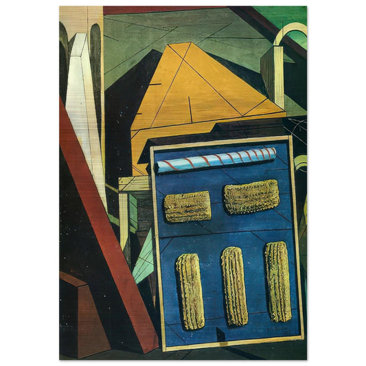THE GENTLE AFTERNOON 1916 - Giorgio de Chirico Brushed Aluminum Print - 70x100 cm / 28x40 inches | Giorgio de Chirico Aluminum Print | Giorgio de Chirico Prints