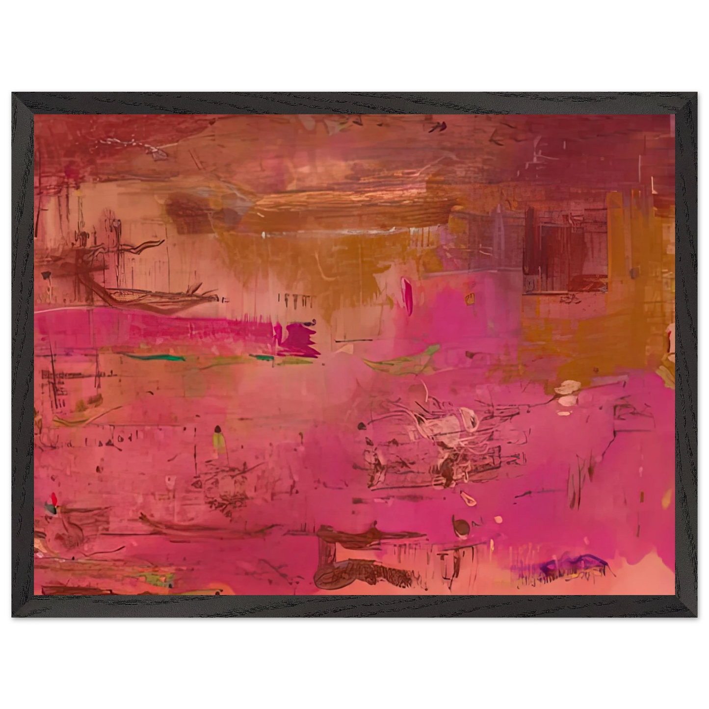 Helen Frankenthaler - Dream Walk Red, 1978- Wall Art - 30x40 cm / 12x16 inches - Premium Wooden Framed Poster With Fine Art Paper-canvas - Black frame