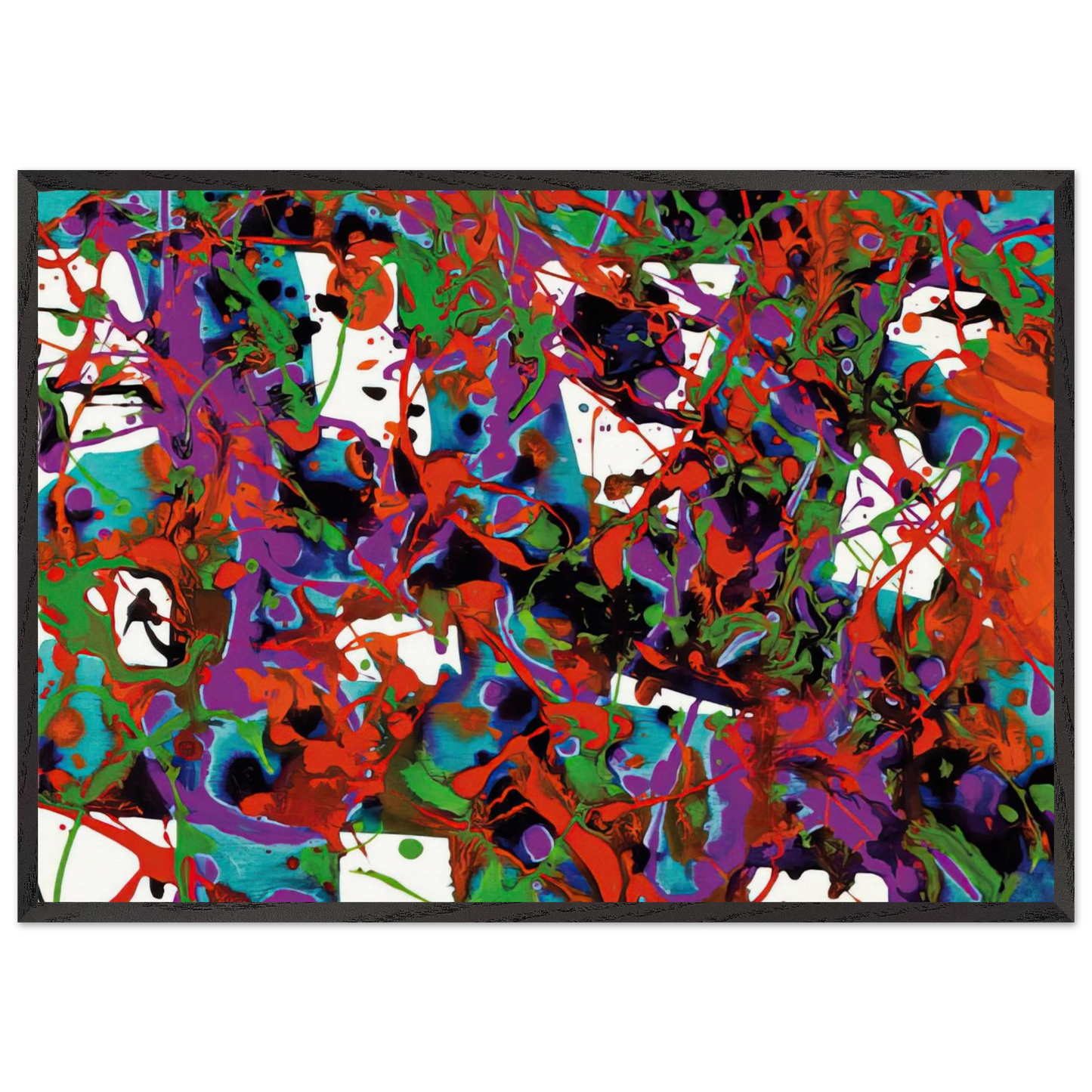 Untitled  SFP94-23  SF94-036  - Sam Francis 70x100 cm / 28x40 inches Framed Art Print – Black Wooden Frame