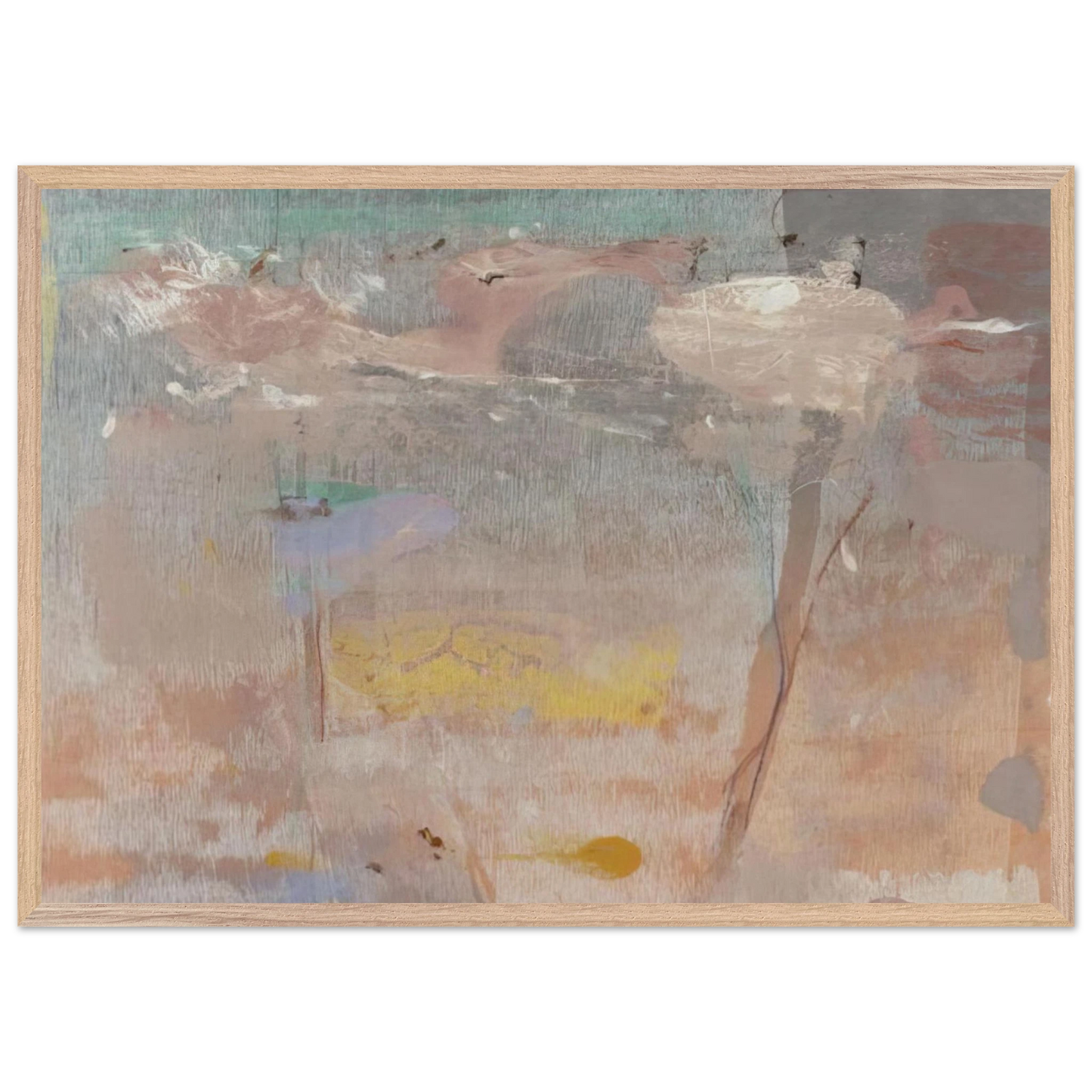 Helen Frankenthaler - Monotype I - 1981 Wall art - A1 (59.4 x 84.1  cm) - Premium Wooden Framed Poster With Fine Art Paper-canvas - White frame