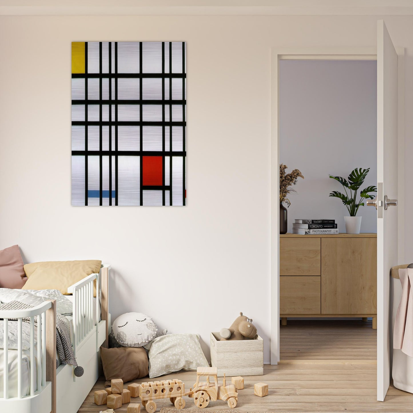 Composition with Red, Yellow and Blue - Piet Mondrian Brushed Aluminum Print - 70x100 cm / 28x40 inches | Piet Mondrian Aluminum Print | Piet Mondrian Prints