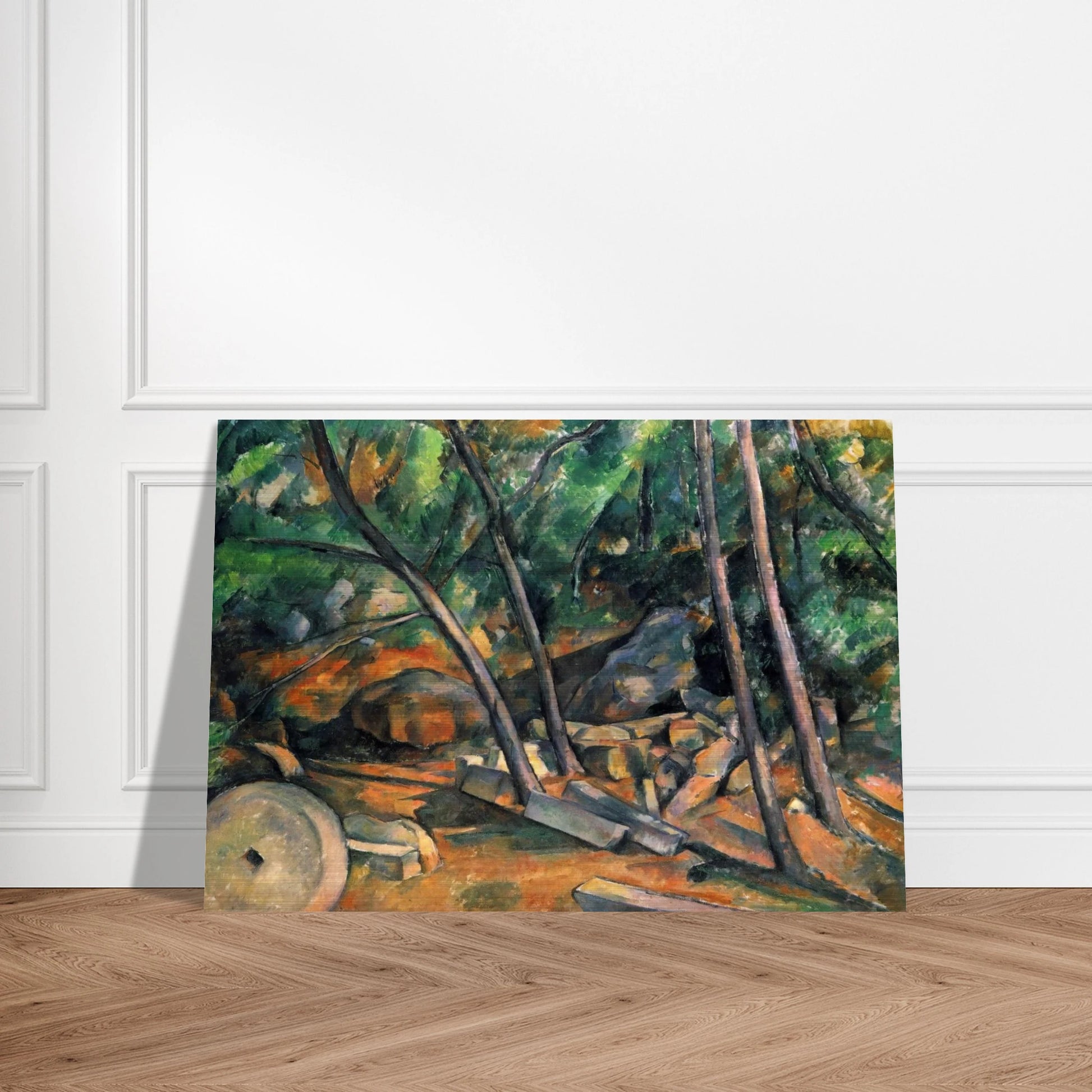 Woods with Millstone - Paul Cézanne Brushed Aluminum Print - 70x100 cm / 28x40 inches | Paul Cézanne Aluminum Print | Paul Cézanne Prints