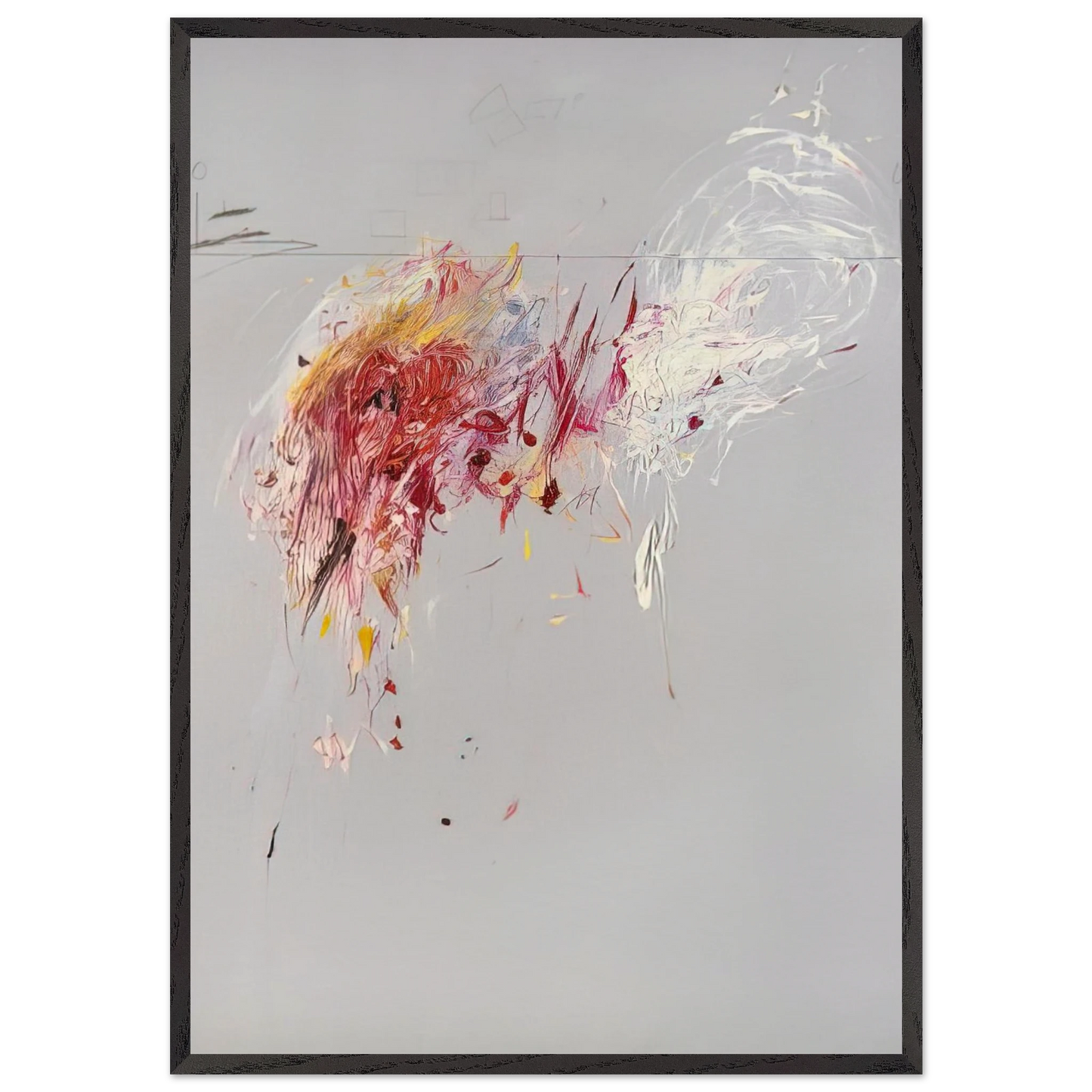 Nine Discourses on Commodus Part V - Cy Twombly 70x100 cm / 28x40 inches Framed Art Print – Black Wooden Frame