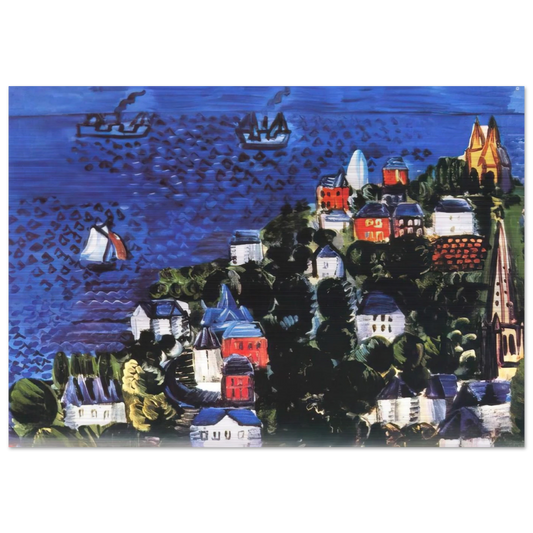 VIEW OF SAINTE ADRESSE - Raoul Dufy Brushed Aluminum Print - 70x100 cm / 28x40 inches | Raoul Dufy Aluminum Print | Raoul Dufy Prints