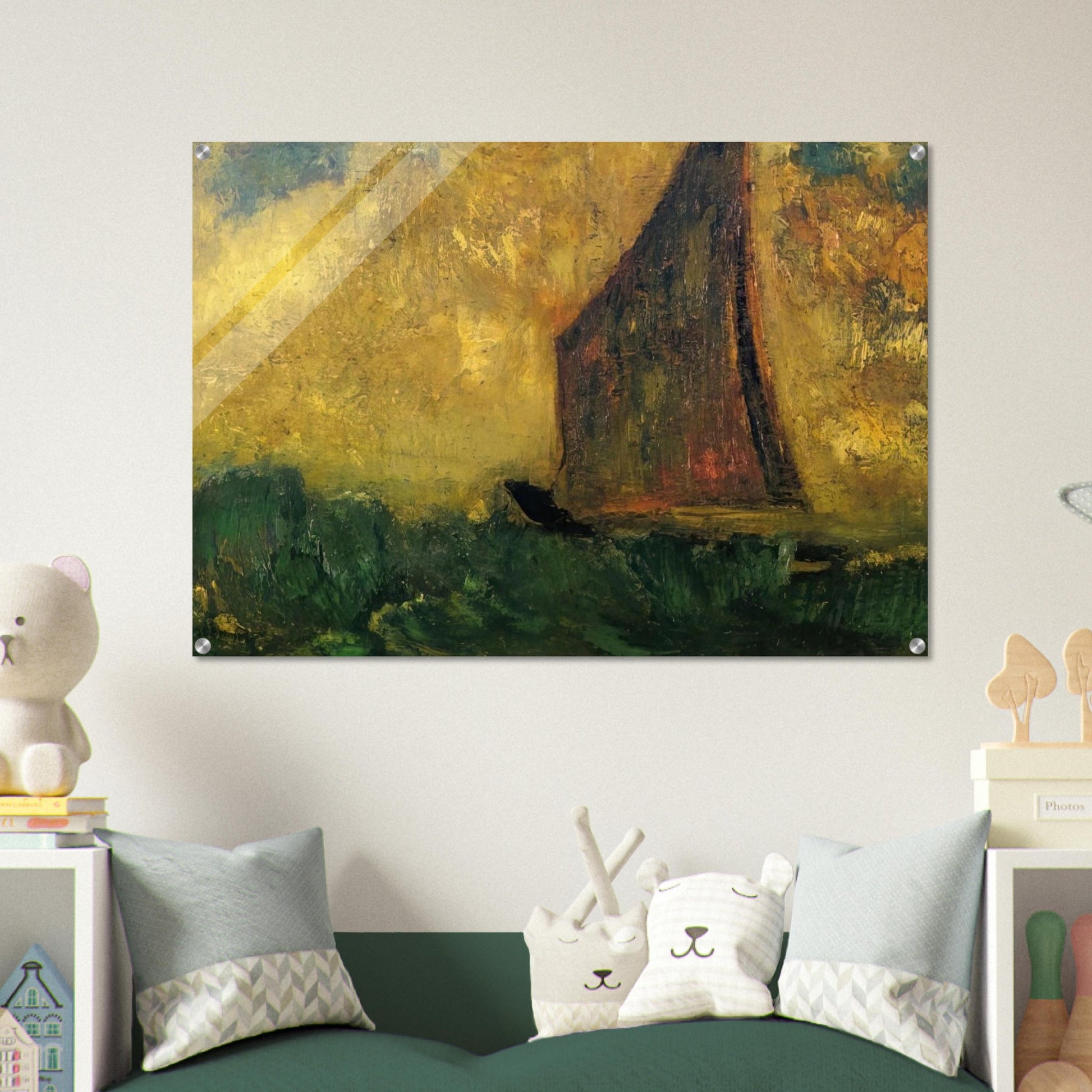 THE MYSTERIOUS BOAT - Odilon Redon Acrylic Print - 70x100 cm / 28x40″ inches