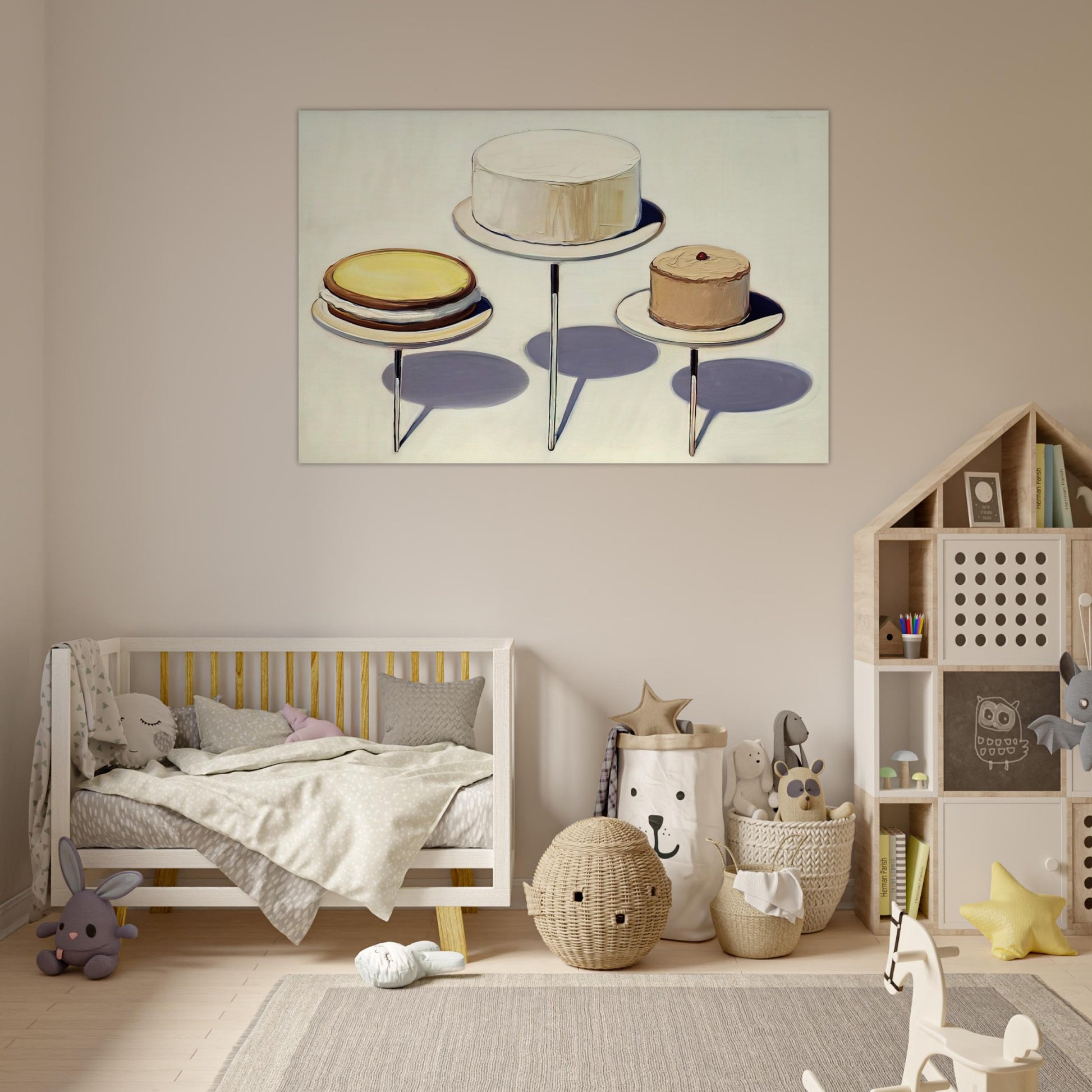 Display Cakes - 1963 - Wayne Thiebaud Art Prints - 100x150 cm / 40x60″ inches | Wayne Thiebaud Poster | Wayne Thiebaud Prints