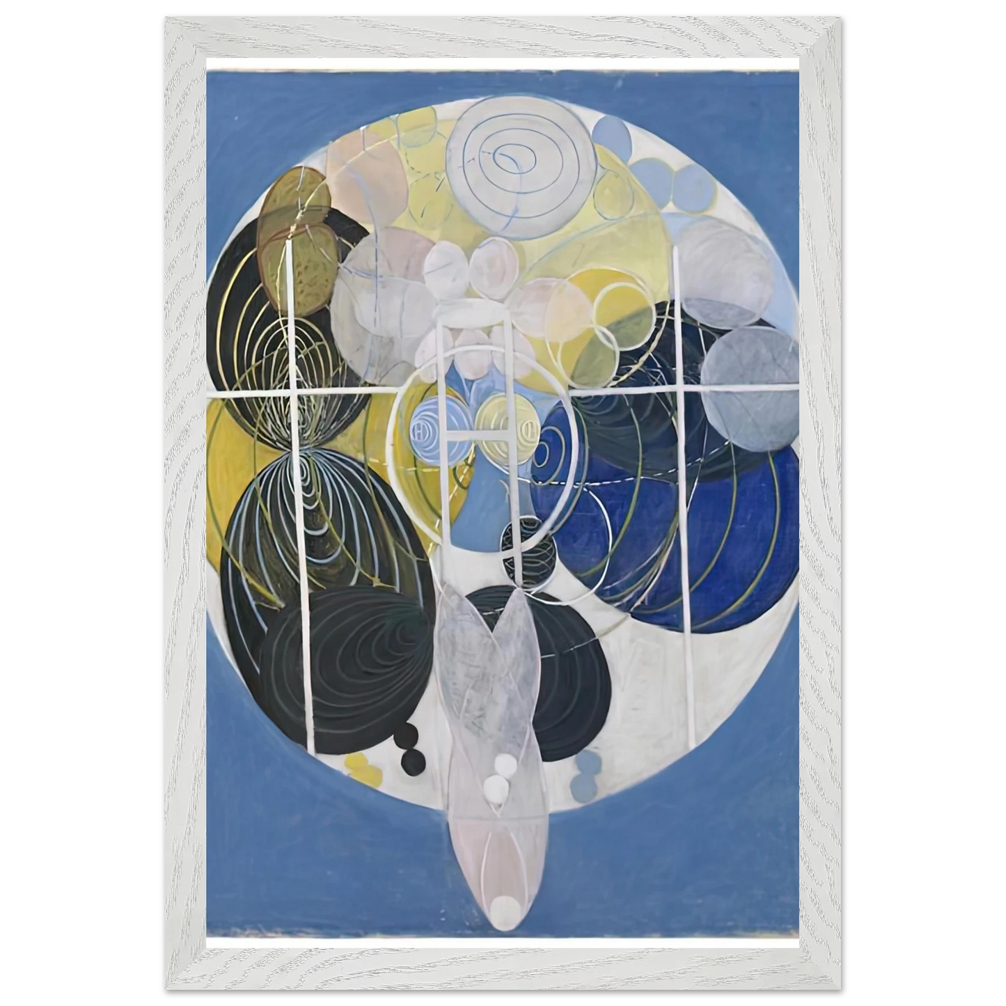 Hilma af Klint - THE LARGE FIGURE PAINTINGS NR 5 1907 Wall art - 45x60 cm / 18x24 inches - Premium Wooden Framed Poster With Fine Art Paper-canvas - White frame