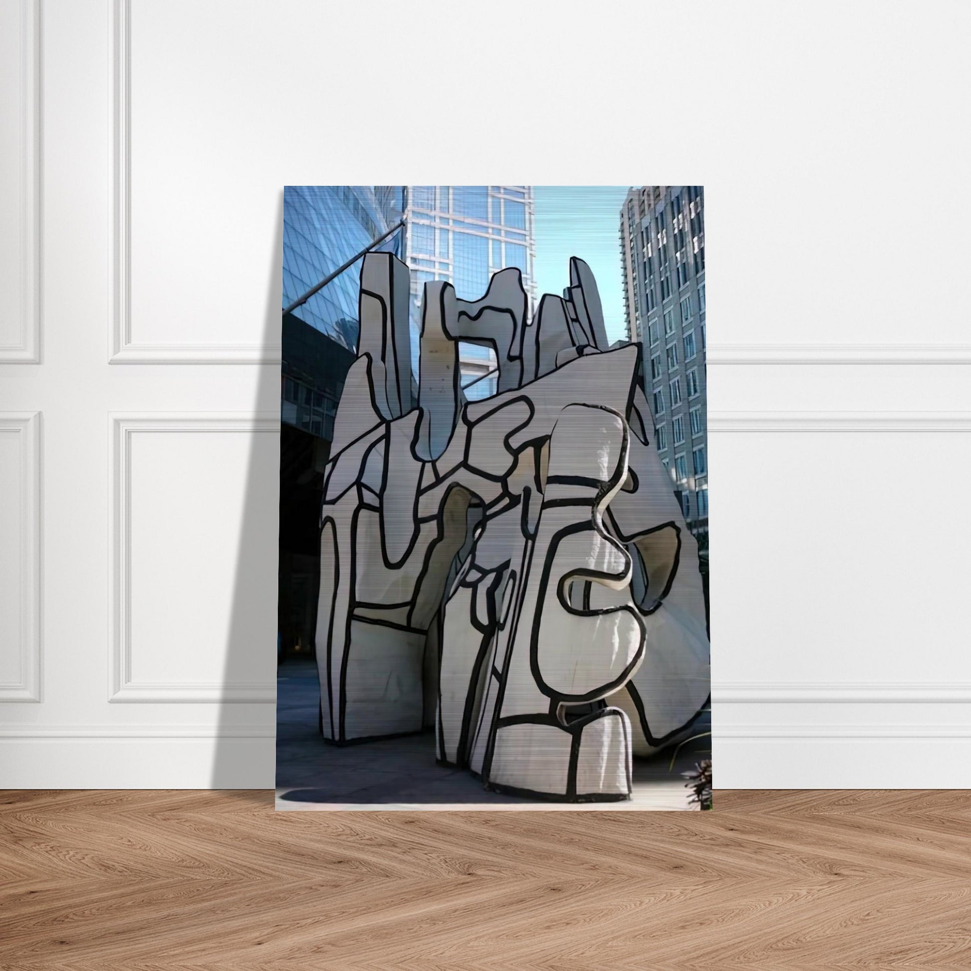 MONUMENT WITH STANDING BEAST 1984 - Jean Dubuffet Brushed Aluminum Print - 70x100 cm / 28x40 inches | Jean Dubuffet Aluminum Print | Jean Dubuffet Prints