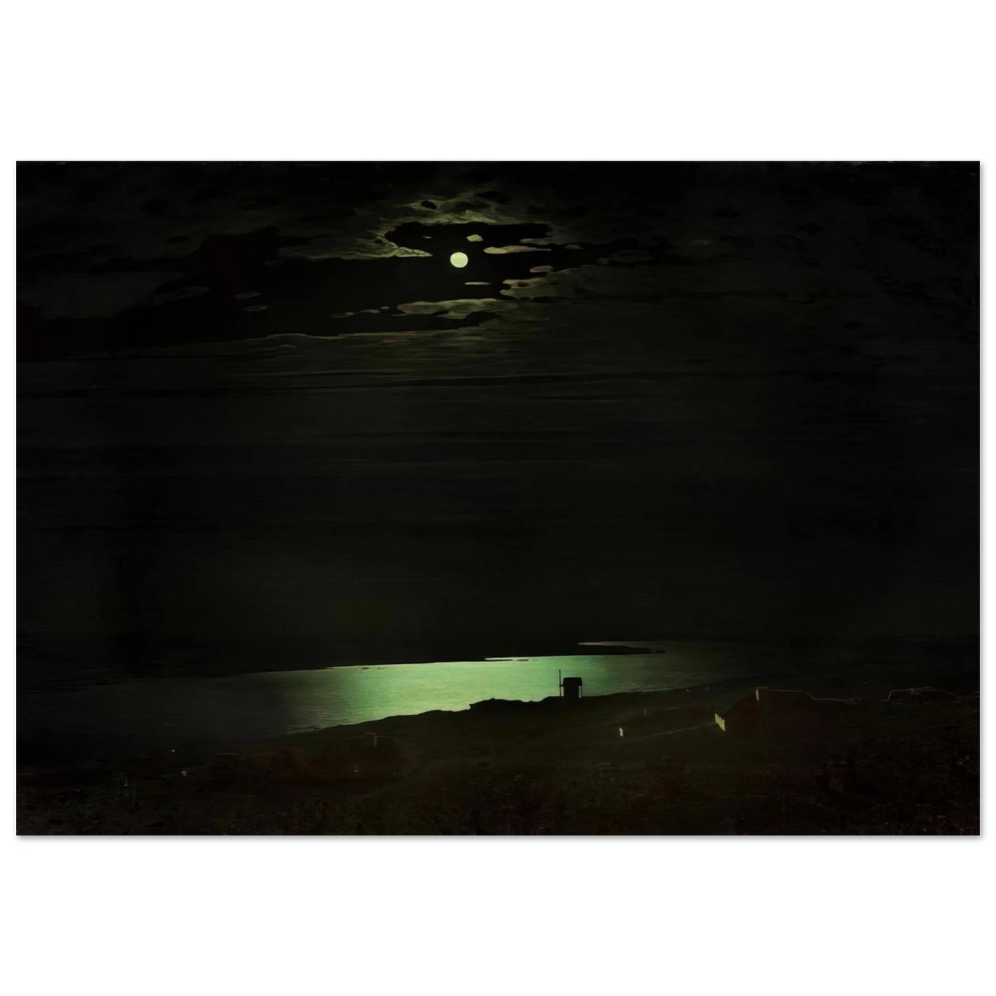 Moonlight Night on the Dnieper - Arkhyp Kuindzhi Brushed Aluminum Print - 70x100 cm / 28x40 inches | Arkhyp Kuindzhi Aluminum Print | Arkhyp Kuindzhi Prints