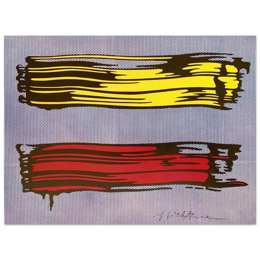 Roy Lichtenstein - YELLOW AND RED BRUSHSTROKES 1966  75x100 cm / 30x40inches Fine Art Poster