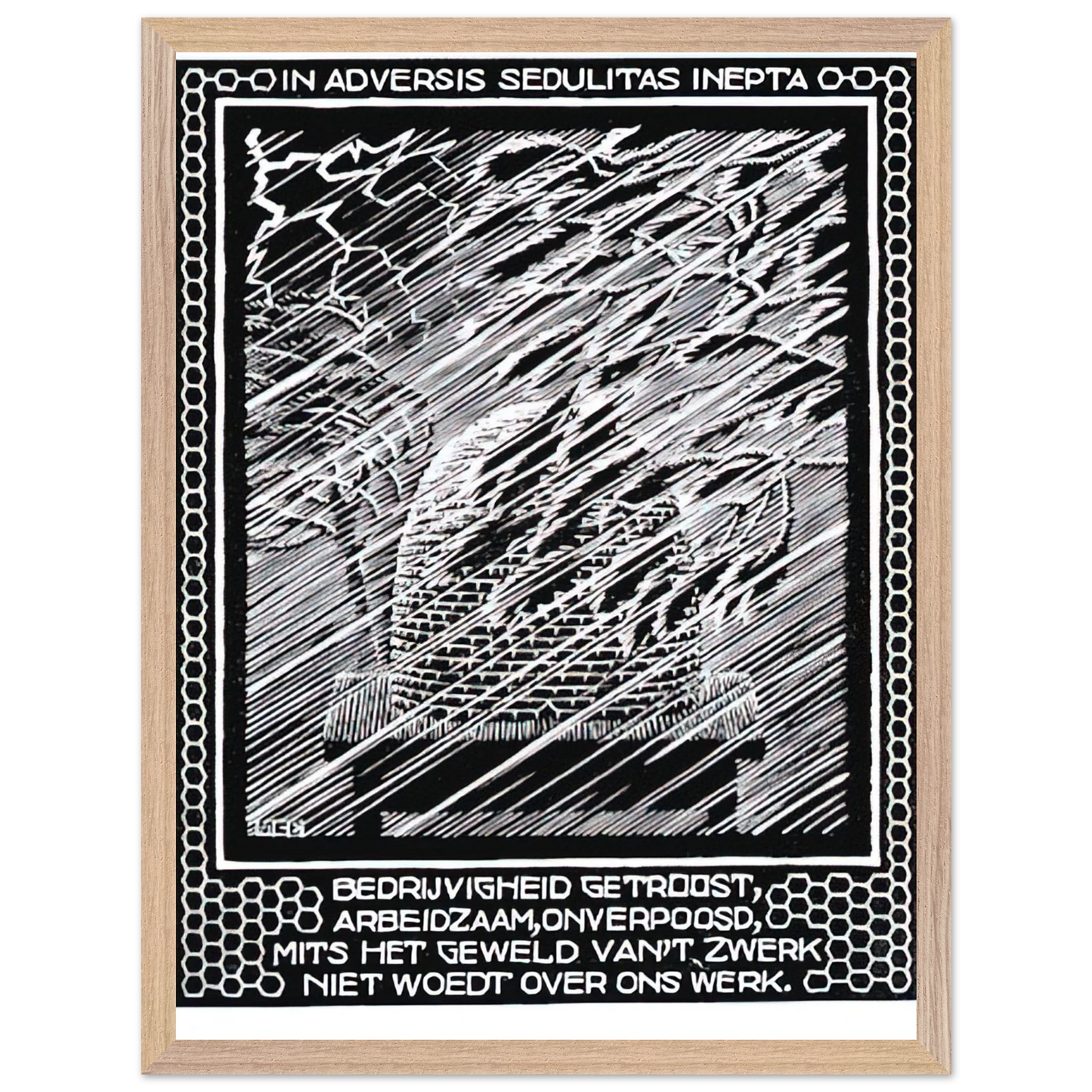 MC Escher - EMBLEMATA BEEHIVE Wall Art - 60x80 cm / 24x32 inches - Fine Art Poster - -