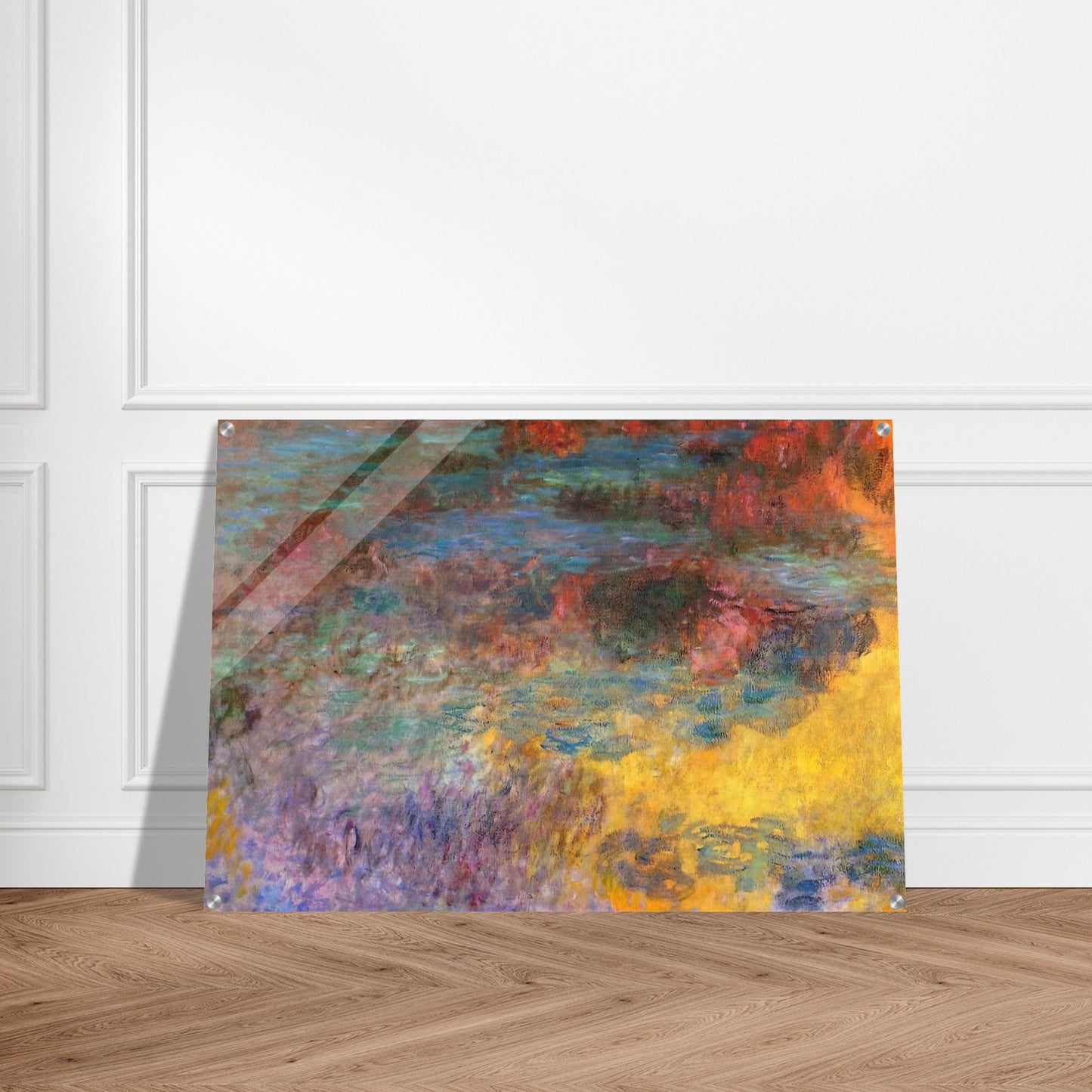 Water Lily Pond, Evening left panel - claude monet Acrylic Print - 70x100 cm / 28x40″ inches | claude monet Wall Art | claude monet Prints