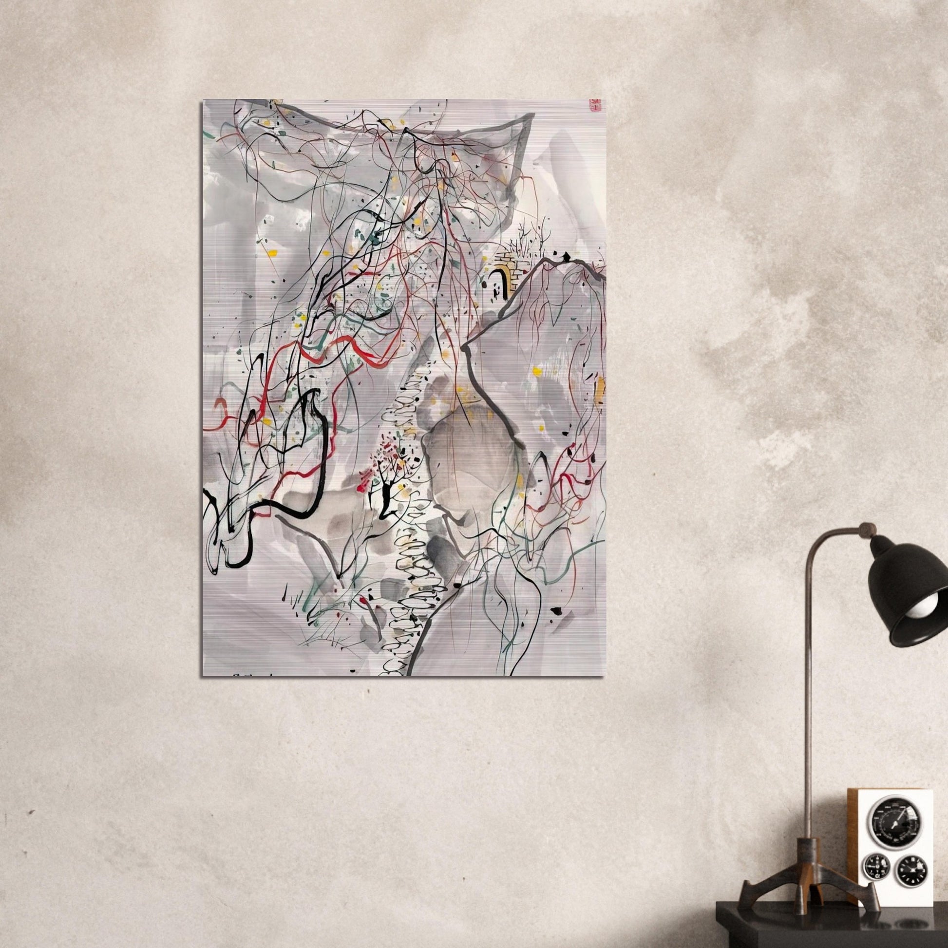 武夷山径 - Abstract Expressionism, Ink and wash painting - Wu Guanzhong Brushed Aluminum Print - 70x100 cm / 28x40 inches | Wu Guanzhong Aluminum Print | Wu Guanzhong Prints