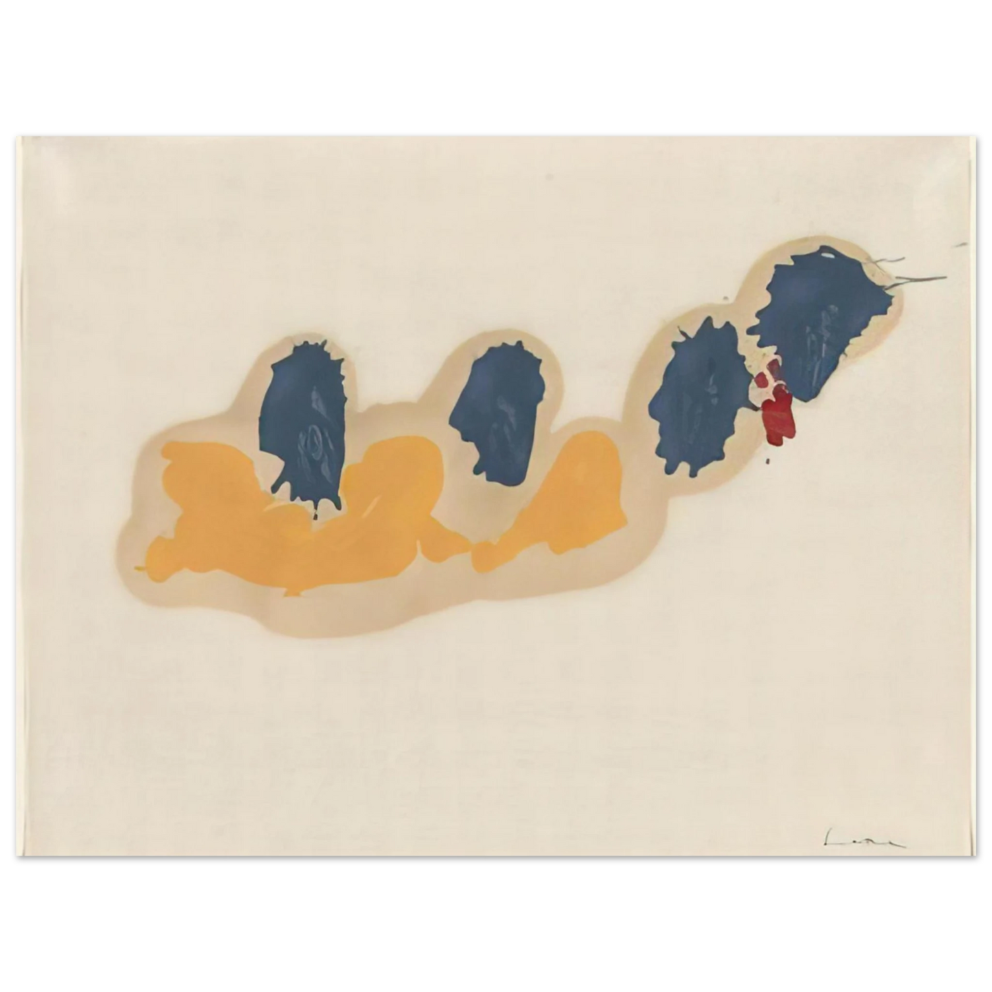 Helen Frankenthaler - April IV - 1960 Wall art - 30x40 cm / 12x16 inches - Premium Wooden Framed Poster With Fine Art Paper-canvas - Wood frame