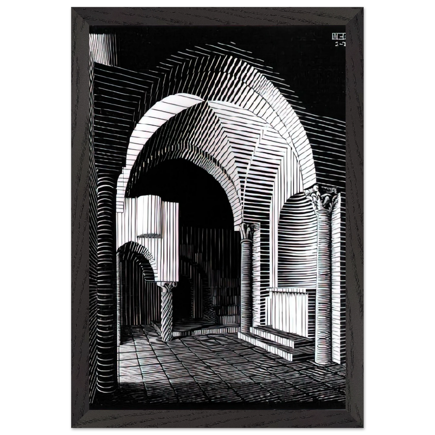 MC Escher - PORTA MARIA DELL OSPIDALE Wall Art - 30x40 cm / 12x16 inches - Fine Art Poster - -