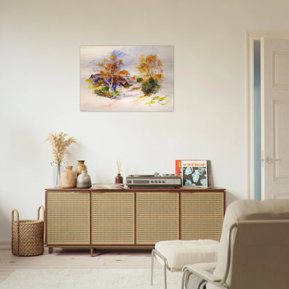 Landscape with Trees - Pierre-Auguste Renoir Brushed Aluminum Print - 70x100 cm / 28x40 inches | Pierre-Auguste Renoir Aluminum Print | Pierre-Auguste Renoir Prints