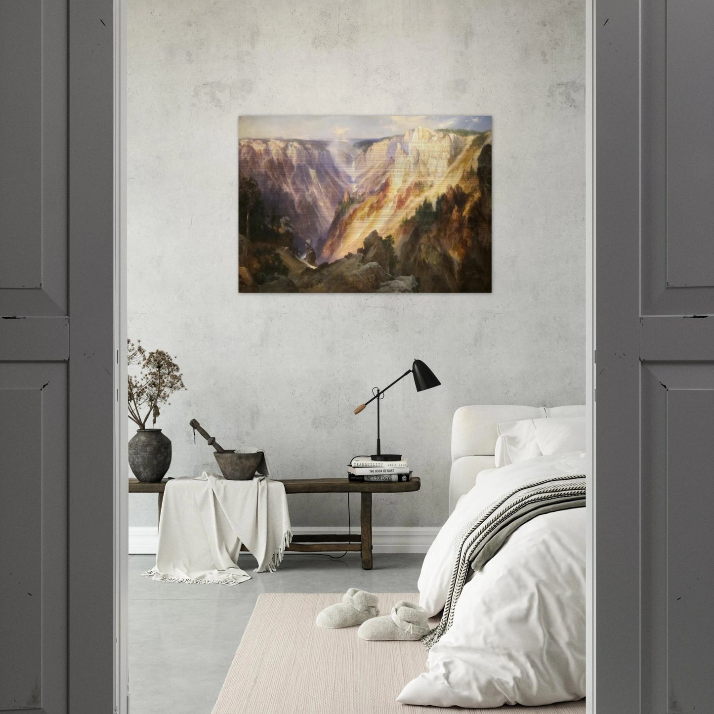 Grand Canyon of the Yellowstone - Thomas Moran Brushed Aluminum Print - 70x100 cm / 28x40 inches | Thomas Moran Aluminum Print | Thomas Moran Prints