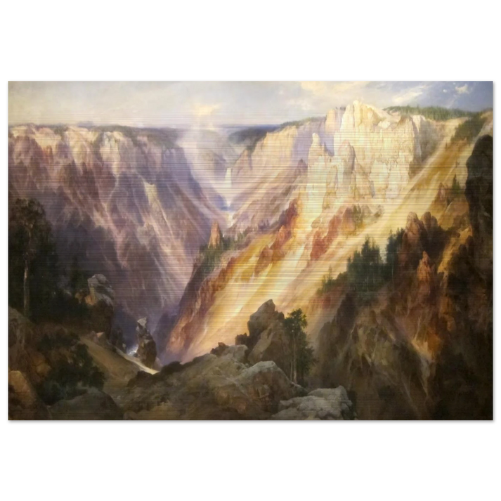 Grand Canyon of the Yellowstone - Thomas Moran Brushed Aluminum Print - 70x100 cm / 28x40 inches | Thomas Moran Aluminum Print | Thomas Moran Prints