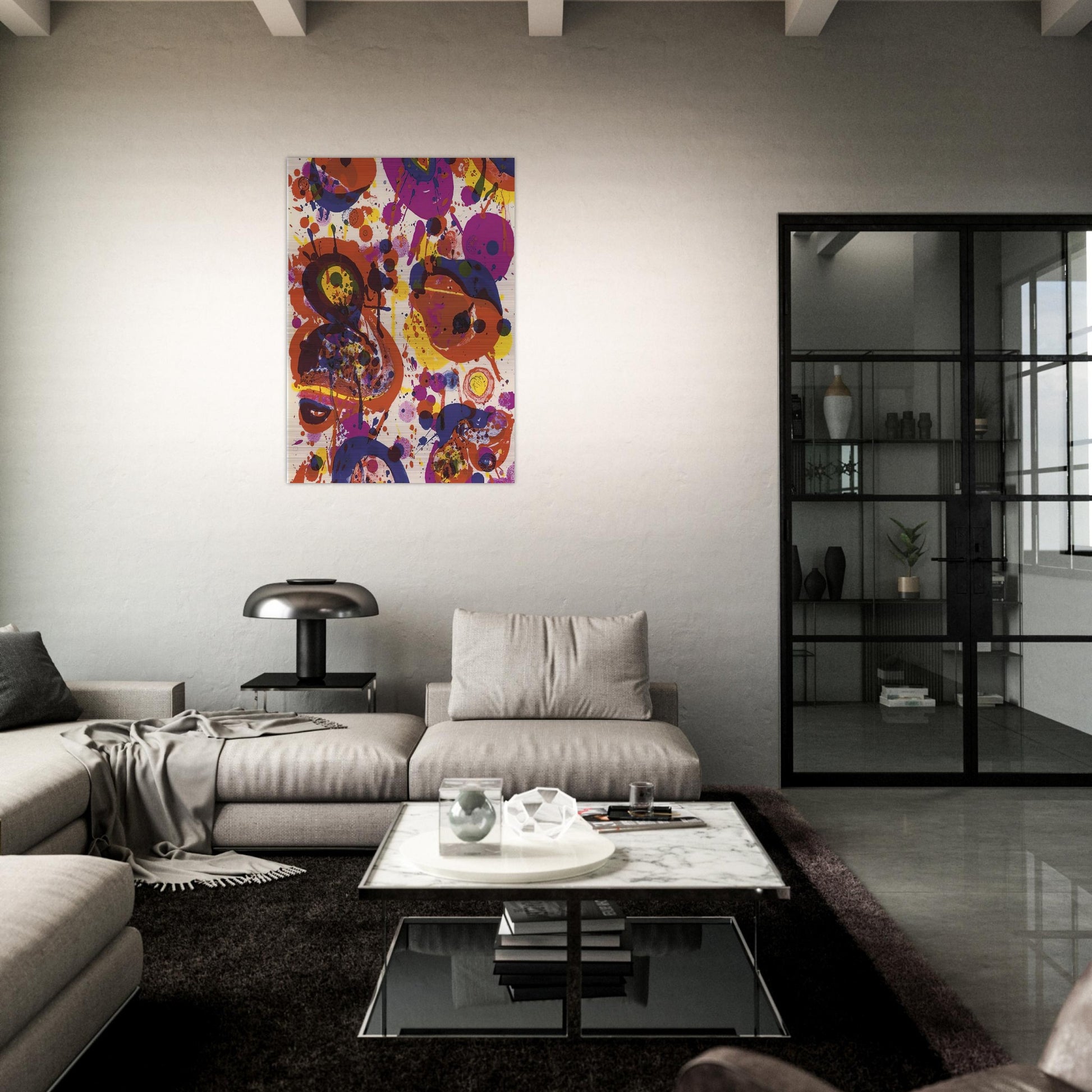 Untitled  from Pasadena Box   Lembark L57  - Sam Francis Brushed Aluminum Print - 70x100 cm / 28x40 inches | Sam Francis Aluminum Print | Sam Francis Prints