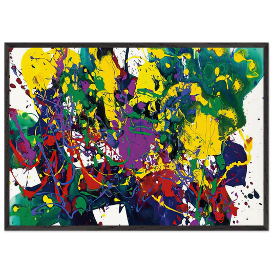 Untitled  SFP94-107 SFF1751  - Sam Francis 70x100 cm / 28x40 inches Framed Art Print – Black Wooden Frame
