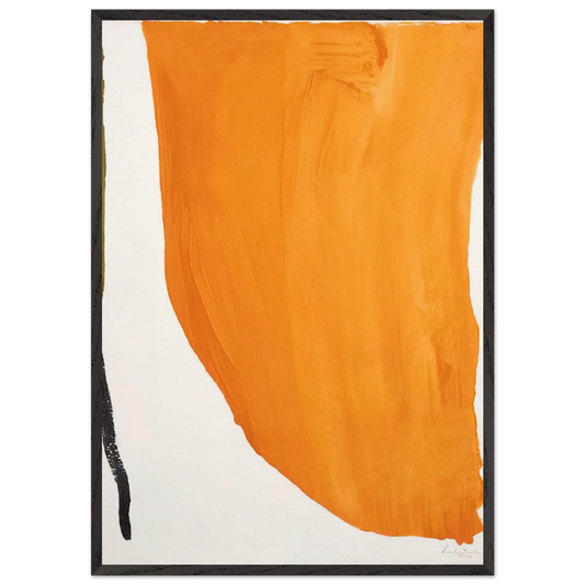 Orange Downpour - 1970 - Helen Frankenthaler 70x100 cm / 28x40 inches Framed Art Print – Black Wooden Frame