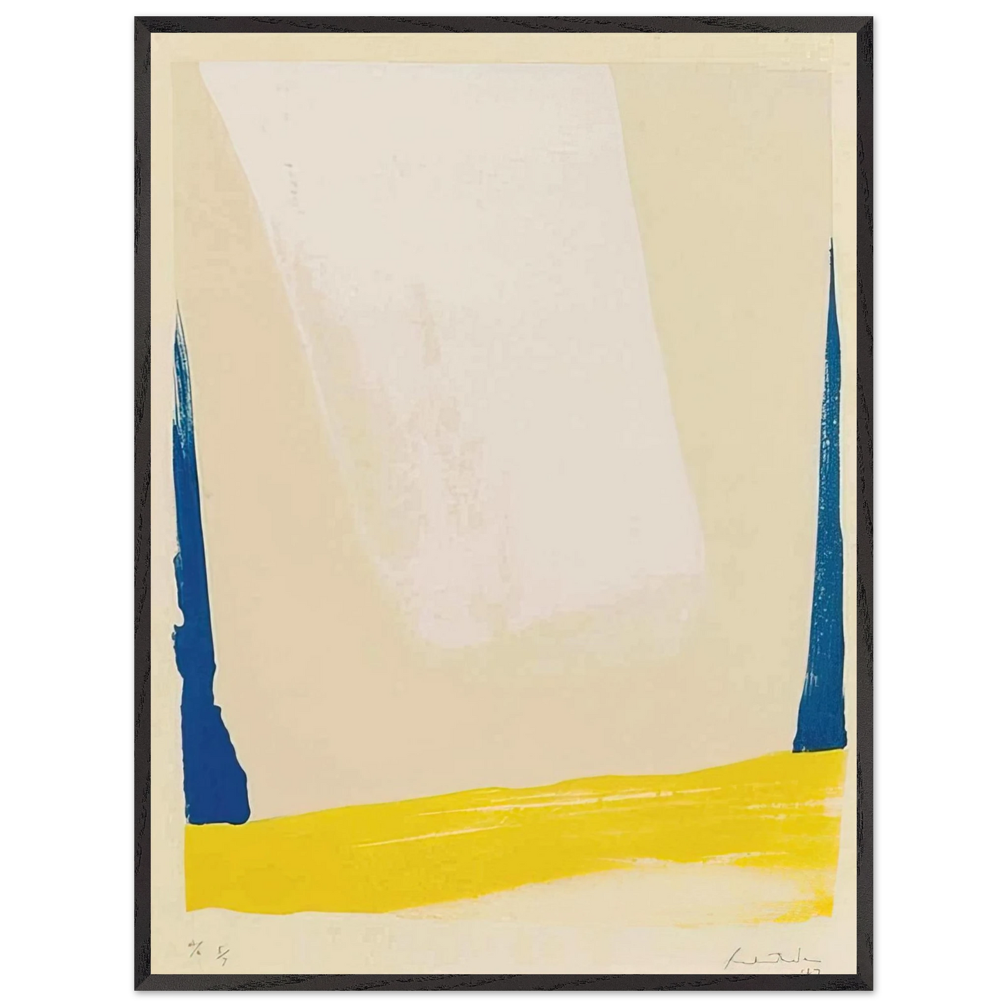 Helen Frankenthaler - White Portal - 1967 Wall art - 20x25 cm / 8x10 inches - Premium Wooden Framed Poster With Fine Art Paper-canvas - Black frame