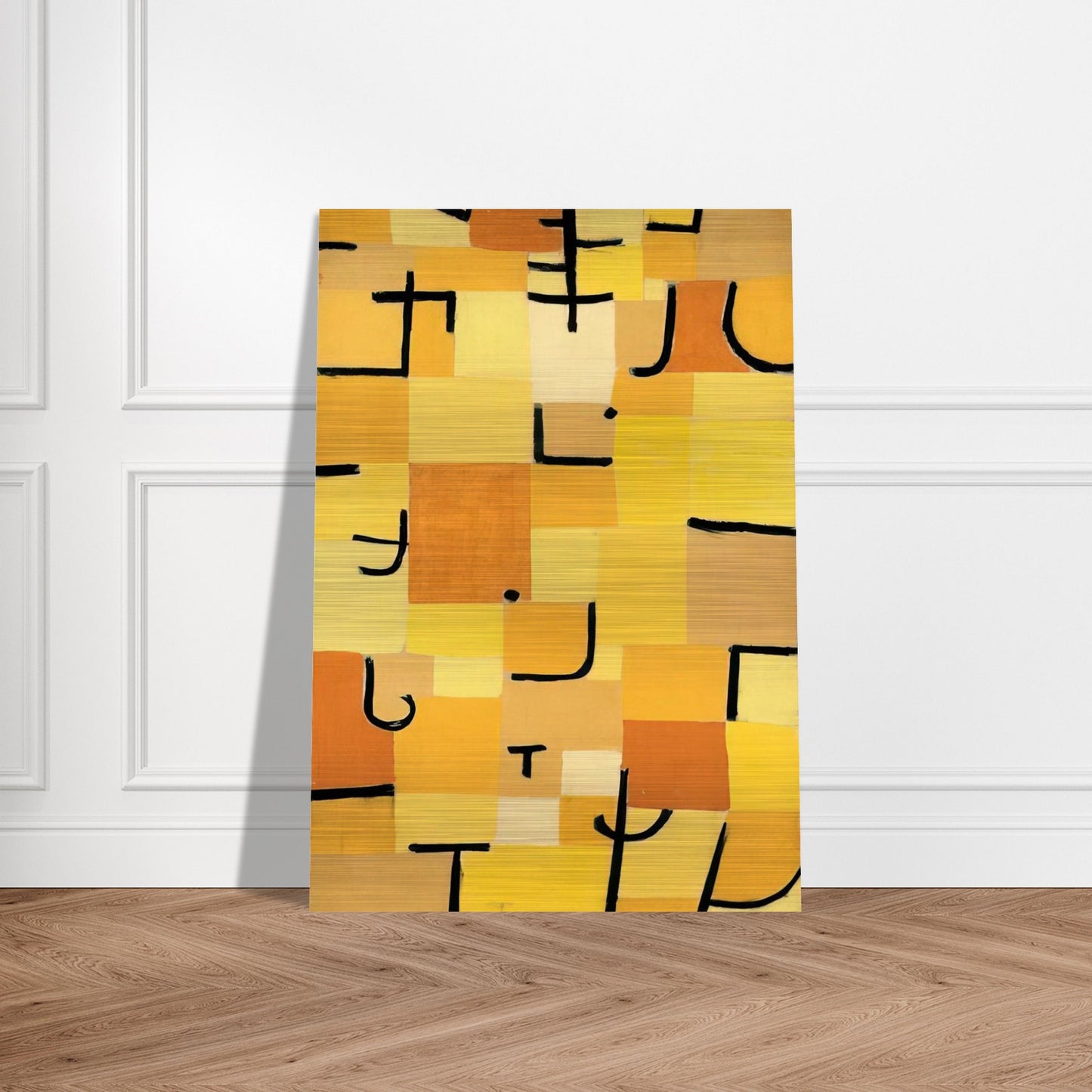 CHARACTERS IN YELLOW 1937 - Paul Klee Brushed Aluminum Print - 70x100 cm / 28x40 inches | Paul Klee Aluminum Print | Paul Klee Prints
