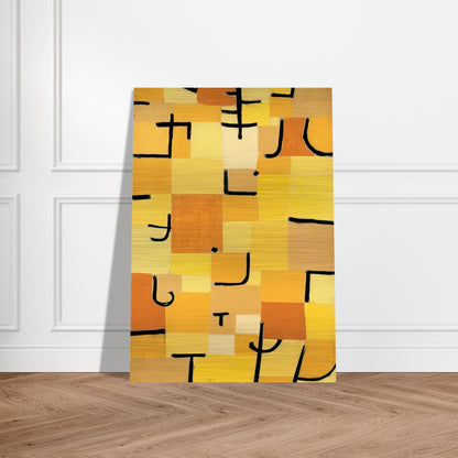 CHARACTERS IN YELLOW 1937 - Paul Klee Brushed Aluminum Print - 70x100 cm / 28x40 inches | Paul Klee Aluminum Print | Paul Klee Prints