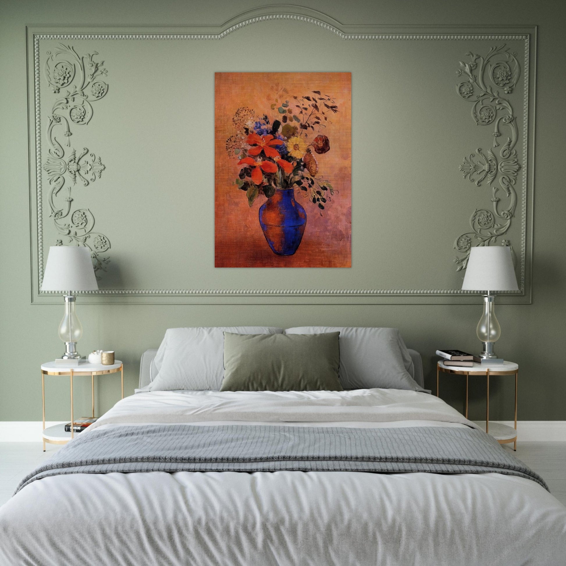VASE OF FLOWERS 1 - Odilon Redon Brushed Aluminum Print - 70x100 cm / 28x40 inches | Odilon Redon Aluminum Print | Odilon Redon Prints