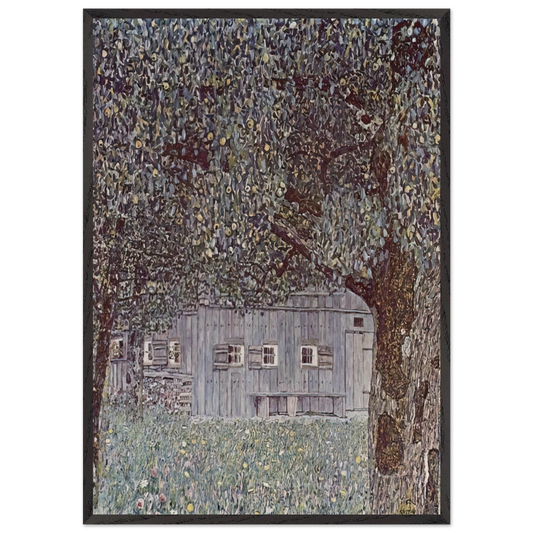 FARMHOUSE IN UPPER AUSTRIA 1912 - Gustav Klimt 70x100 cm / 28x40 inches Framed Art Print – Black Wooden Frame