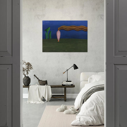 Composition Lonely Figure - Tarsila do Amaral Brushed Aluminum Print - 70x100 cm / 28x40 inches | Tarsila do Amaral Aluminum Print | Tarsila do Amaral Prints