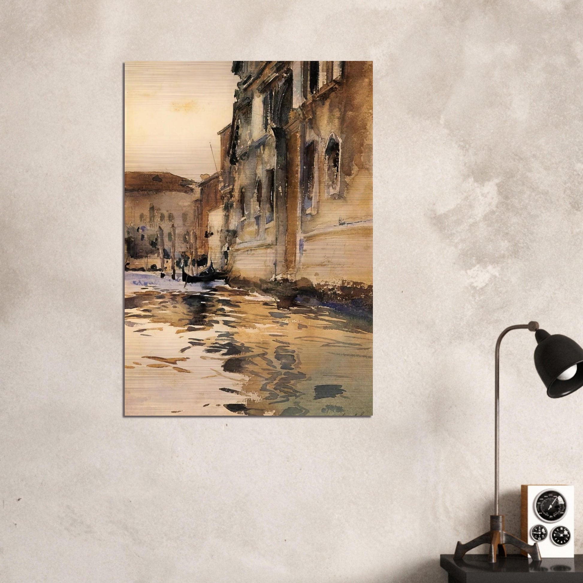 Venetian Canal, Palazzo Corner - John Singer Sargent Brushed Aluminum Print - 70x100 cm / 28x40 inches | John Singer Sargent Aluminum Print | John Singer Sargent Prints