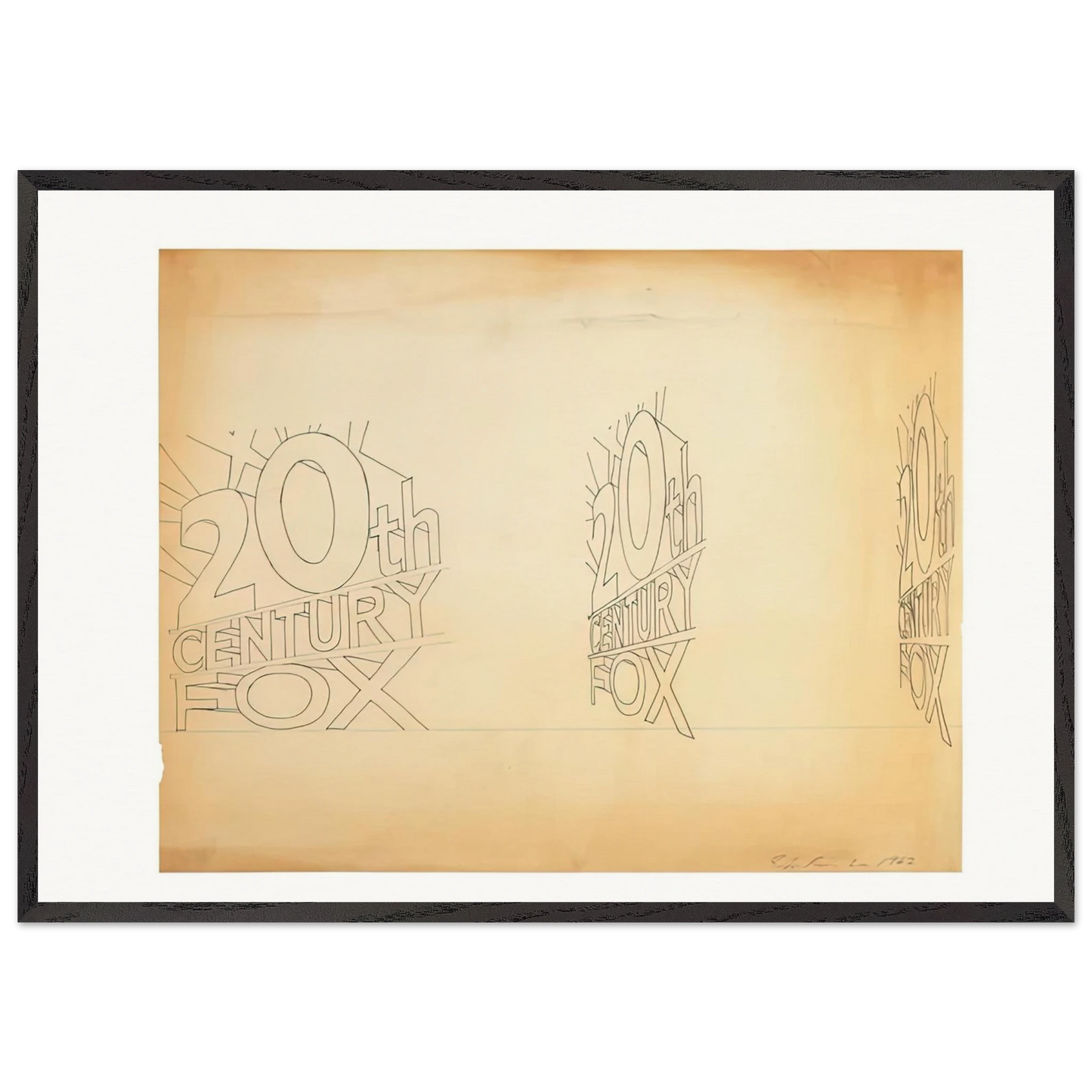 TRADEMARK STUDY 1 1962 - Edward Ruscha 70x100 cm / 28x40 inches Framed Art Print – Black Wooden Frame
