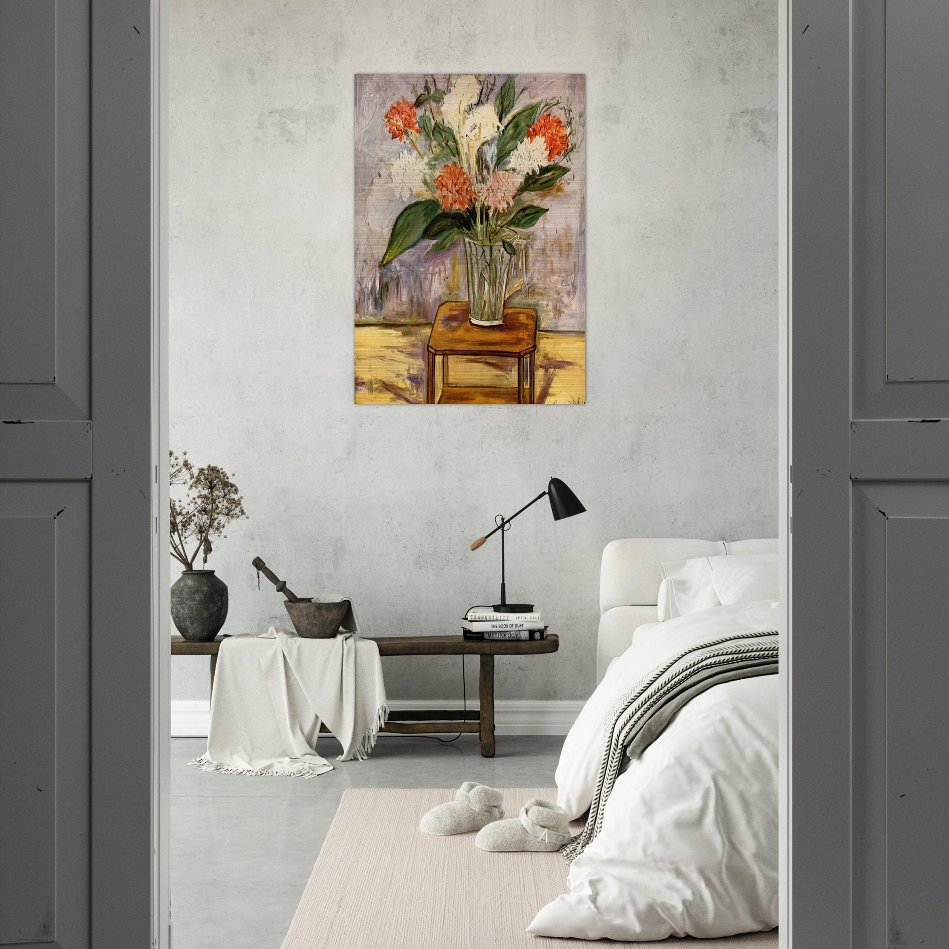 FLOWERS - Maurice Utrillo Brushed Aluminum Print - 70x100 cm / 28x40 inches | Maurice Utrillo Aluminum Print | Maurice Utrillo Prints