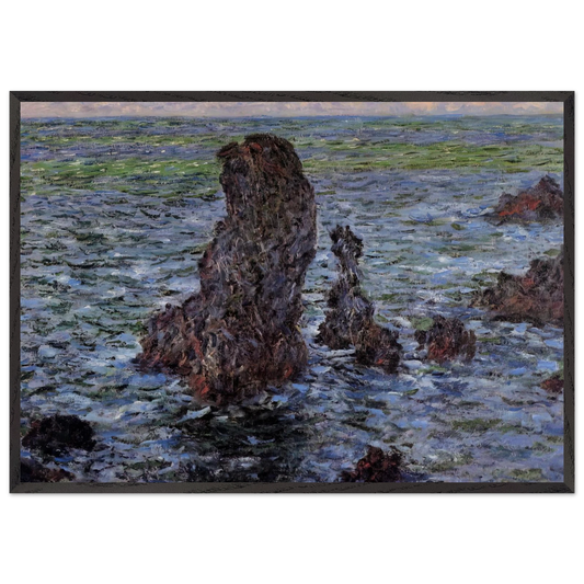 The Pyramids at Port-Coton - claude monet 70x100 cm / 28x40 inches Framed Art Print – Black Wooden Frame