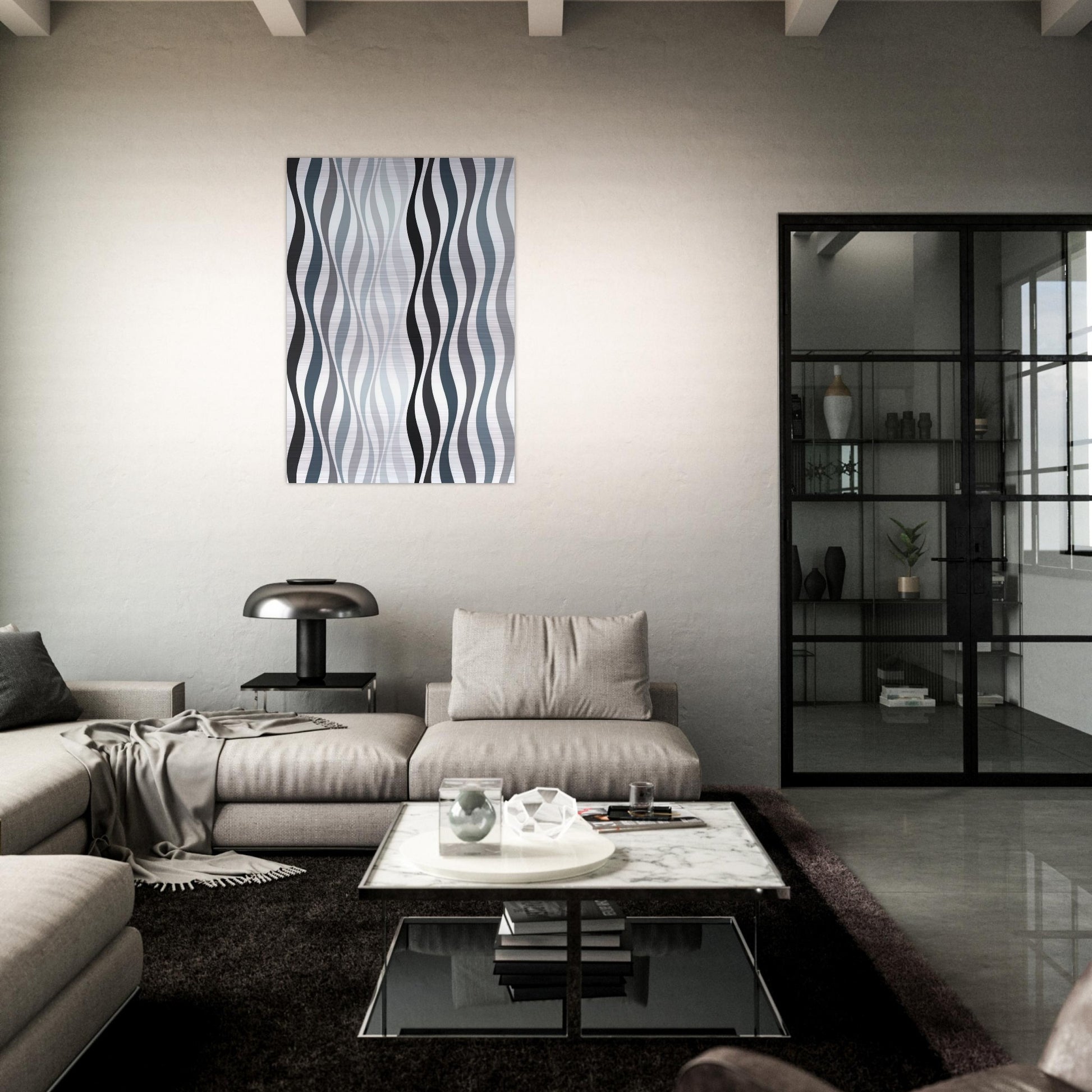 ARREST 2 1965 - Bridget Riley Brushed Aluminum Print - 70x100 cm / 28x40 inches | Bridget Riley Aluminum Print | Bridget Riley Prints