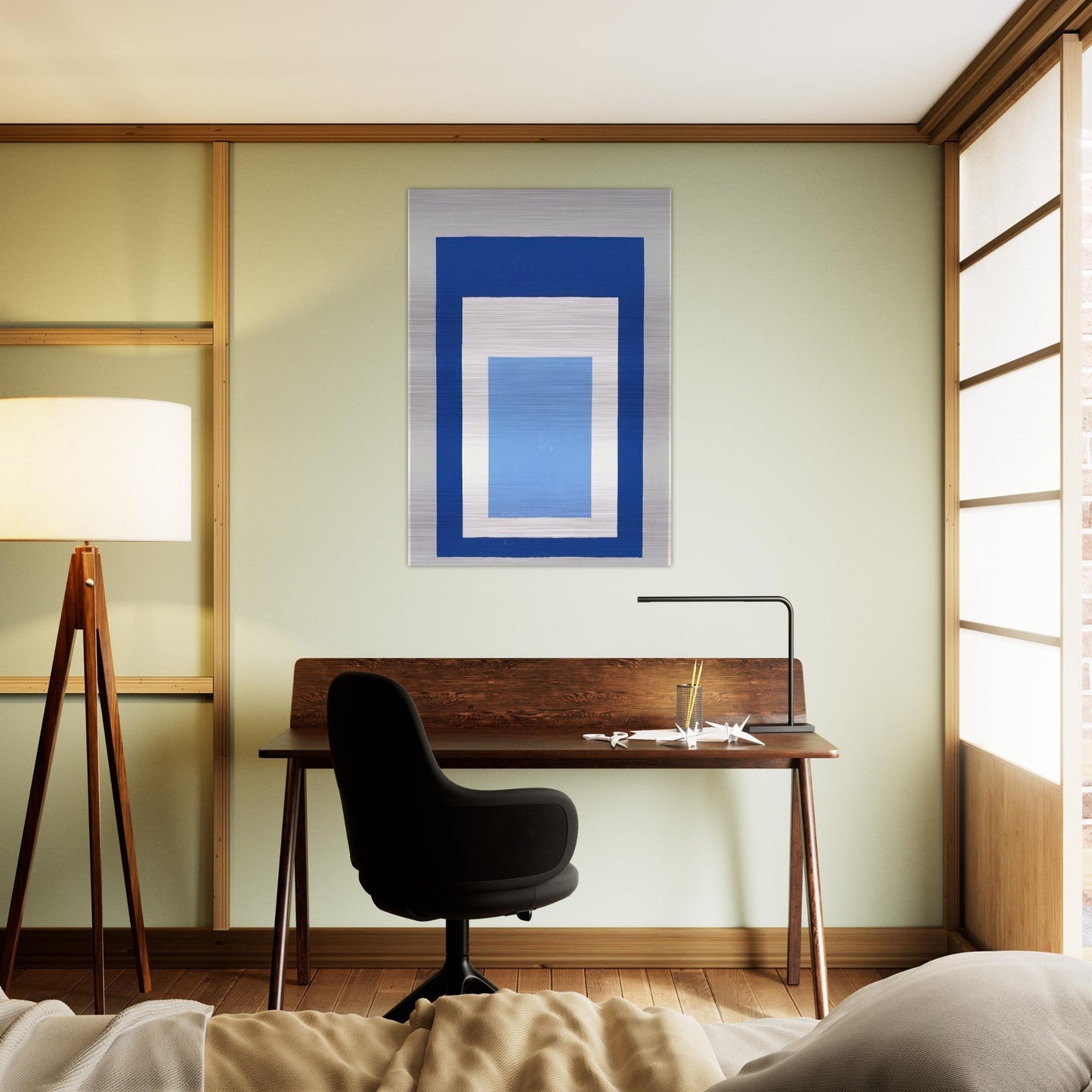 HOMAGE TO THE SQUARE BLUE WHITE GREY 1951 - Josef Albers Brushed Aluminum Print - 70x100 cm / 28x40 inches | Josef Albers Aluminum Print | Josef Albers Prints