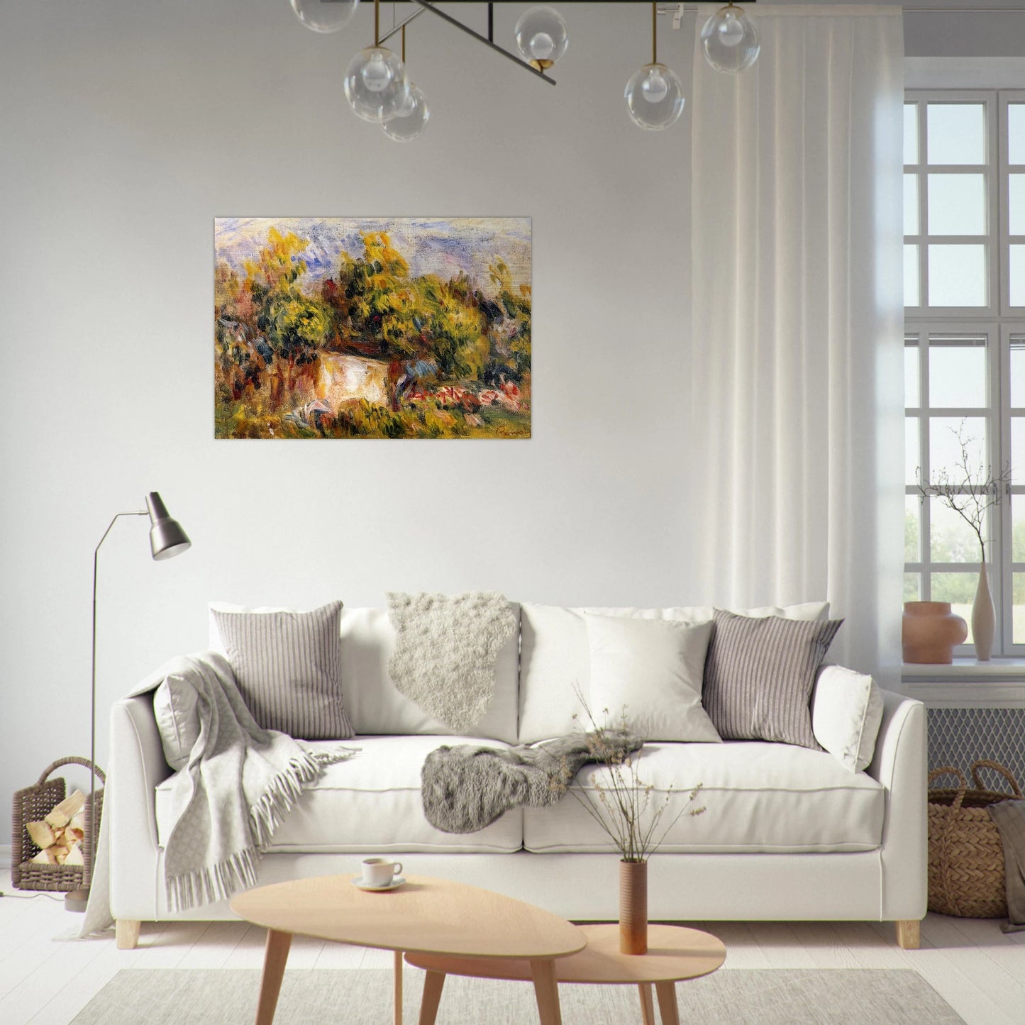 Landscape with Cabin - Pierre-Auguste Renoir Brushed Aluminum Print - 70x100 cm / 28x40 inches | Pierre-Auguste Renoir Aluminum Print | Pierre-Auguste Renoir Prints