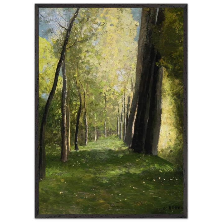 LANE OF TREES - Odilon Redon 70x100 cm / 28x40 inches Framed Art Print – Black Wooden Frame