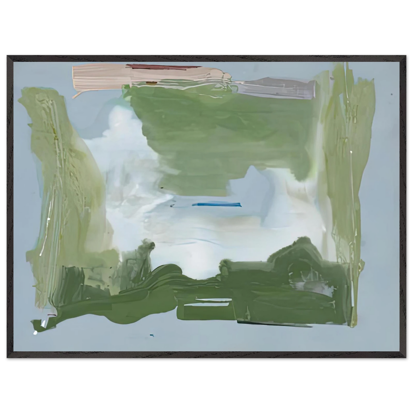 Helen Frankenthaler - Lush Spring, 1975- Wall Art - 60x80 cm / 24x32 inches - Premium Wooden Framed Poster With Fine Art Paper-canvas - White frame
