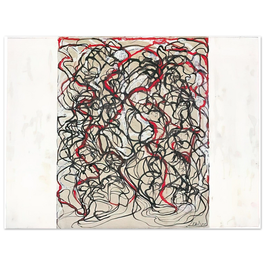 Brice Marden - Letter with Red - 2009  75x100 cm / 30x40inches Fine Art Poster