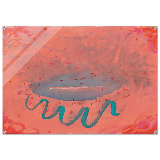 Untitled Lips with Turquoise - 1984 - Paul Thek Acrylic Print - 70x100 cm / 28x40″ inches