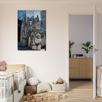 MONUMENT WITH STANDING BEAST 1984 - Jean Dubuffet Brushed Aluminum Print - 70x100 cm / 28x40 inches | Jean Dubuffet Aluminum Print | Jean Dubuffet Prints