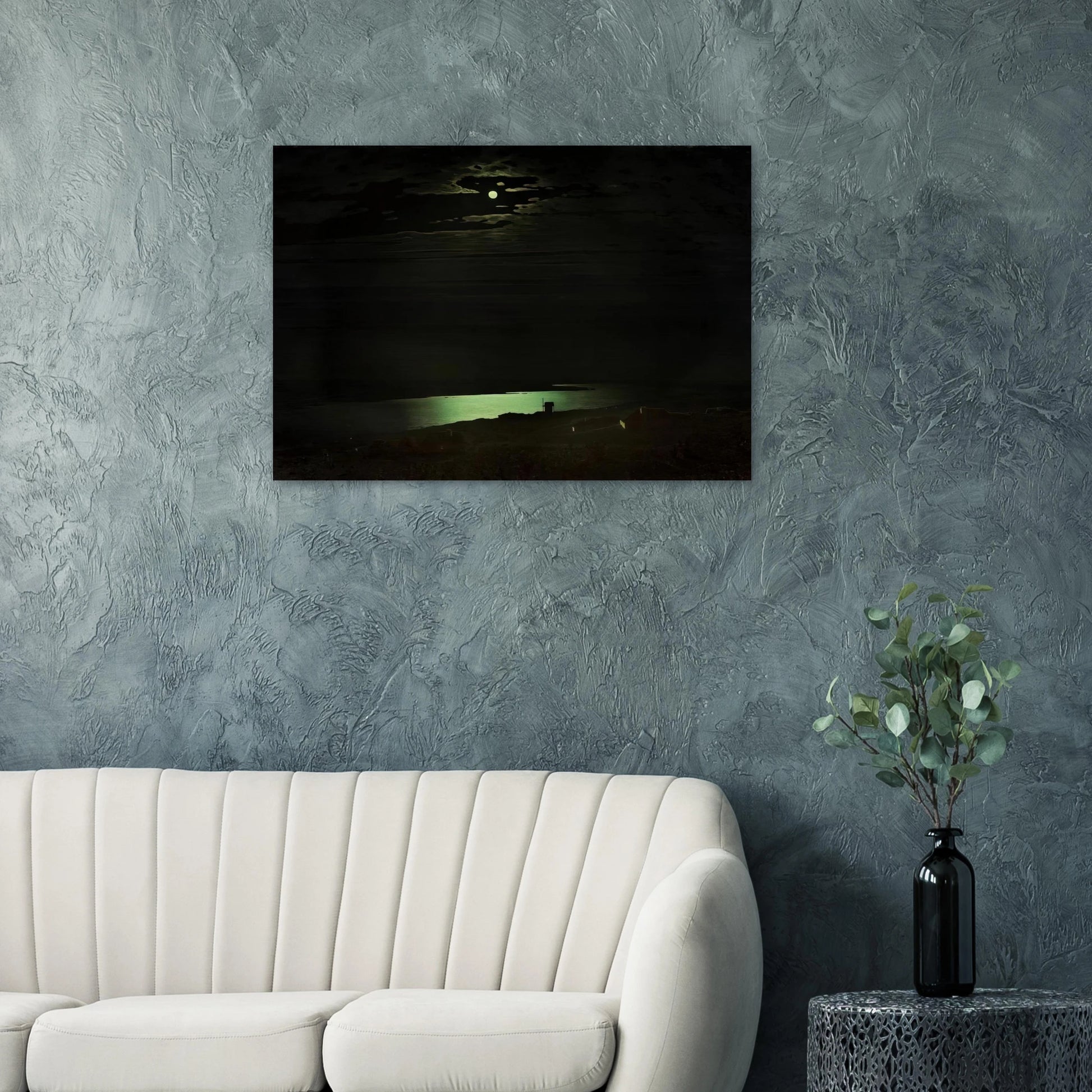Moonlight Night on the Dnieper - Arkhyp Kuindzhi Brushed Aluminum Print - 70x100 cm / 28x40 inches | Arkhyp Kuindzhi Aluminum Print | Arkhyp Kuindzhi Prints