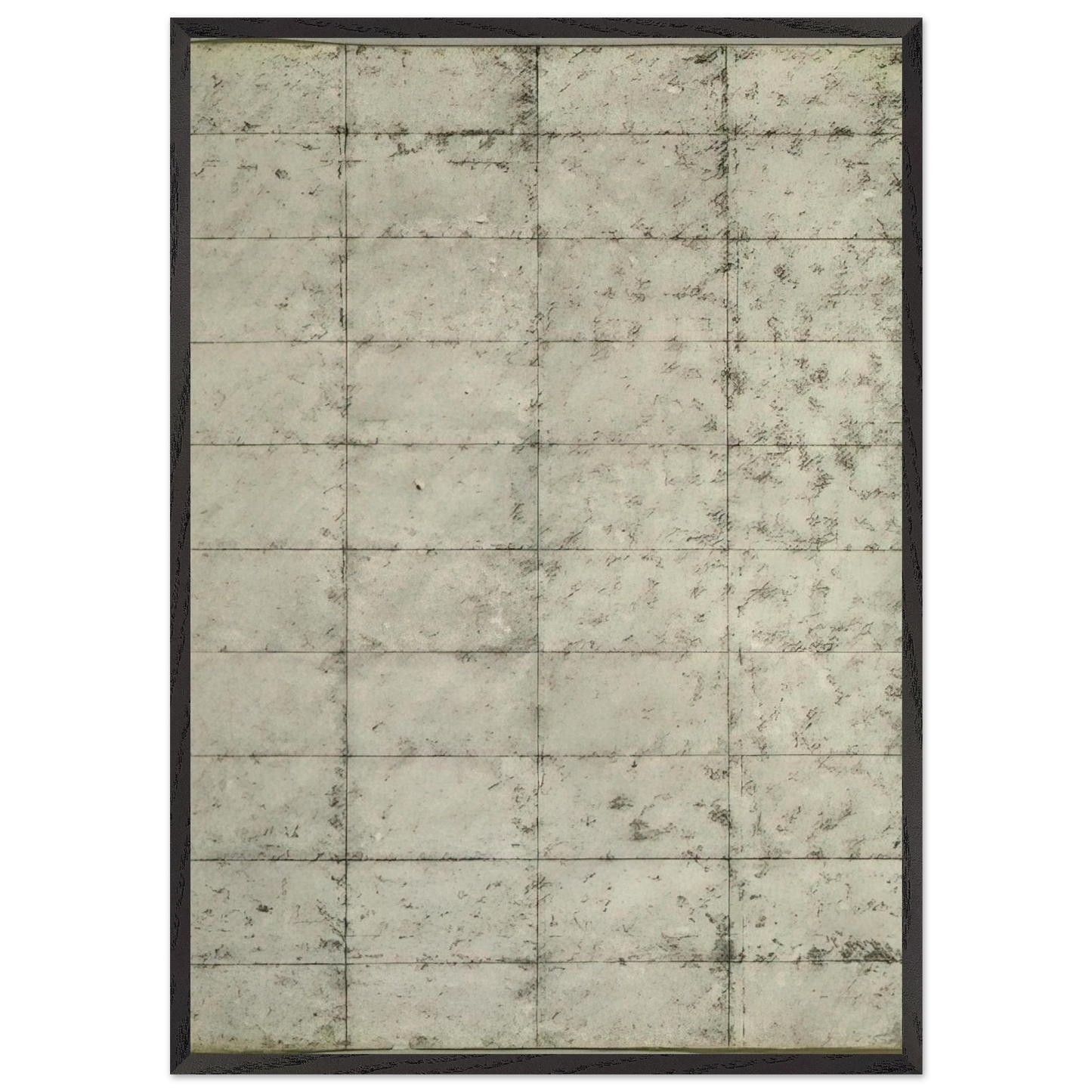 Untitled Black and Cream Grid - 1964 - Brice Marden 70x100 cm / 28x40 inches Framed Art Print – Black Wooden Frame