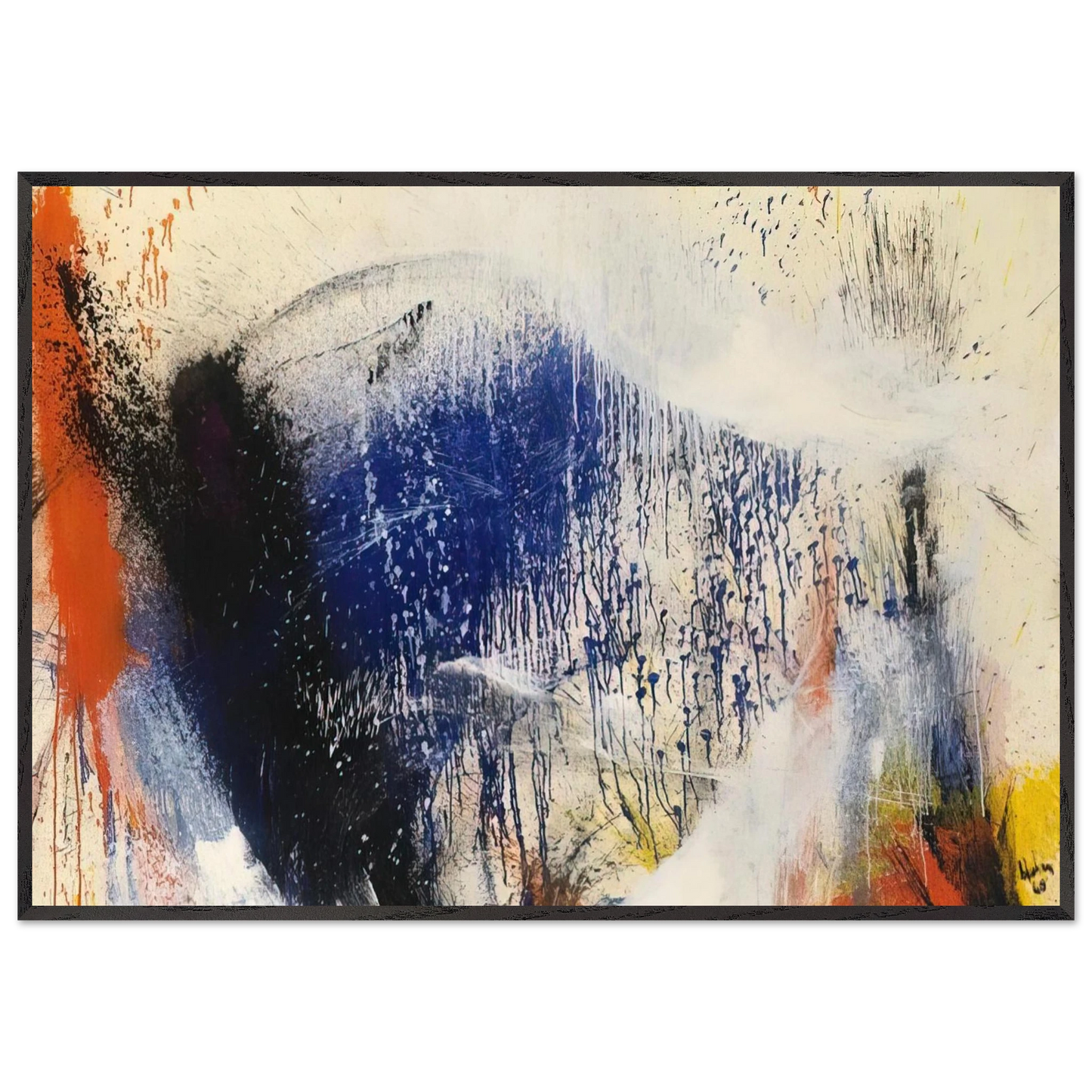 Helen Frankenthaler - Untitled - 1960 Wall art - 13x18 cm / 5x7 inches - Premium Wooden Framed Poster With Fine Art Paper-canvas - White frame