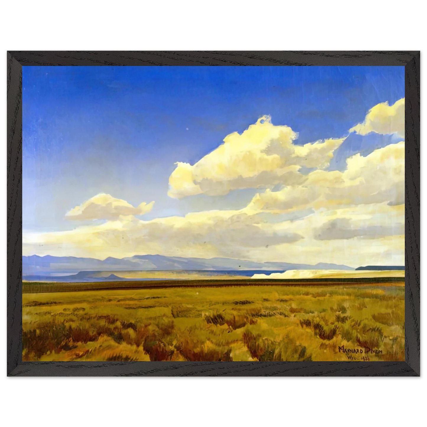 Maynard Dixon - WIND OF WYOMING 1936 Wall art - 20x25 cm / 8x10 inches - Premium Wooden Framed Poster With Fine Art Paper-canvas - Wood frame