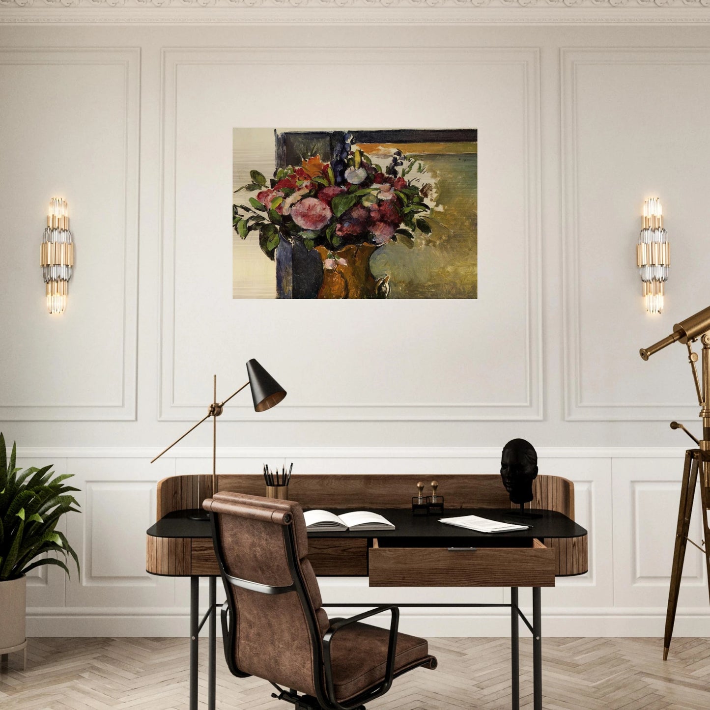 Flowers in a Vase - Paul Cézanne Brushed Aluminum Print - 70x100 cm / 28x40 inches | Paul Cézanne Aluminum Print | Paul Cézanne Prints