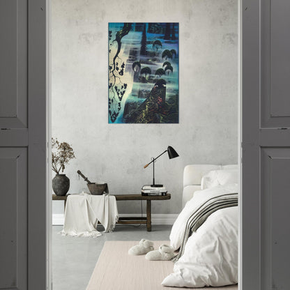 Surf Wind and Fog - Eyvind Earle Brushed Aluminum Print - 70x100 cm / 28x40 inches | Eyvind Earle Aluminum Print | Eyvind Earle Prints