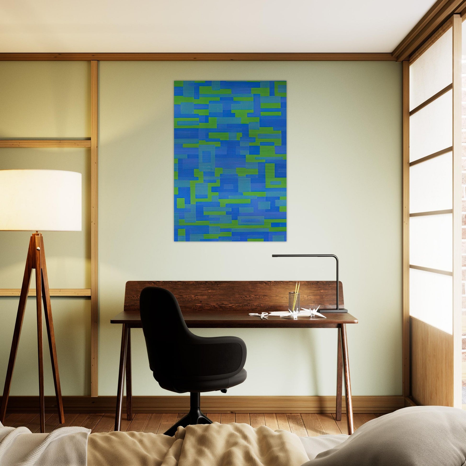 Blue-Green Painting - 1948 - Ad Reinhardt Brushed Aluminum Print - 70x100 cm / 28x40 inches | Ad Reinhardt Aluminum Print | Ad Reinhardt Prints
